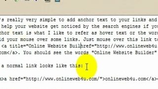 Website Tips - Adding Anchor Text to Links