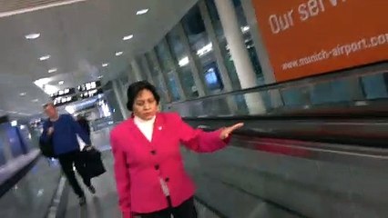 BDMV-150 Aruna & Hari Sharma at Munich Airport for flying Lufthansa LH2050 to Berlin TXL Oct 28, 2019