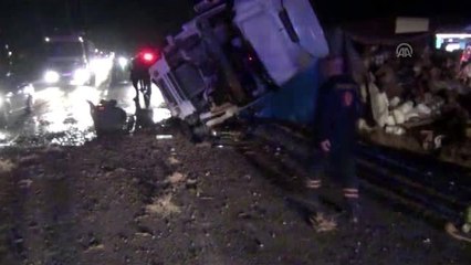 İlaç yüklü tır devrildi: 1 yaralı