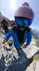 Base Jumping off Eiger Mountain, Switzerland