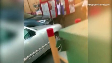 Woman damages her car attempting to cut Popeyes drive-thru