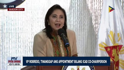 VP Robredo, tinanggap ang appointment bilang ICAD co-chair