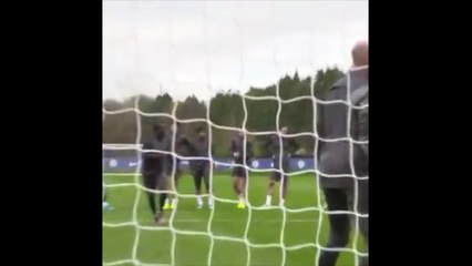 Football - N'Golo Kante blasting a shot into Willy Caballero's face