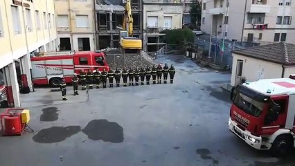 Vigili del fuoco morti ad Alessandria, l'omaggio dei colleghi di Catanzaro (06.11.19)