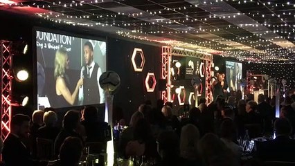 Jamaal Lascelles speaks at the Newcastle United Foundation's annual dinner
