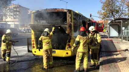 Otobüs alev aldı: Şoförün dikkati faciayı önledi