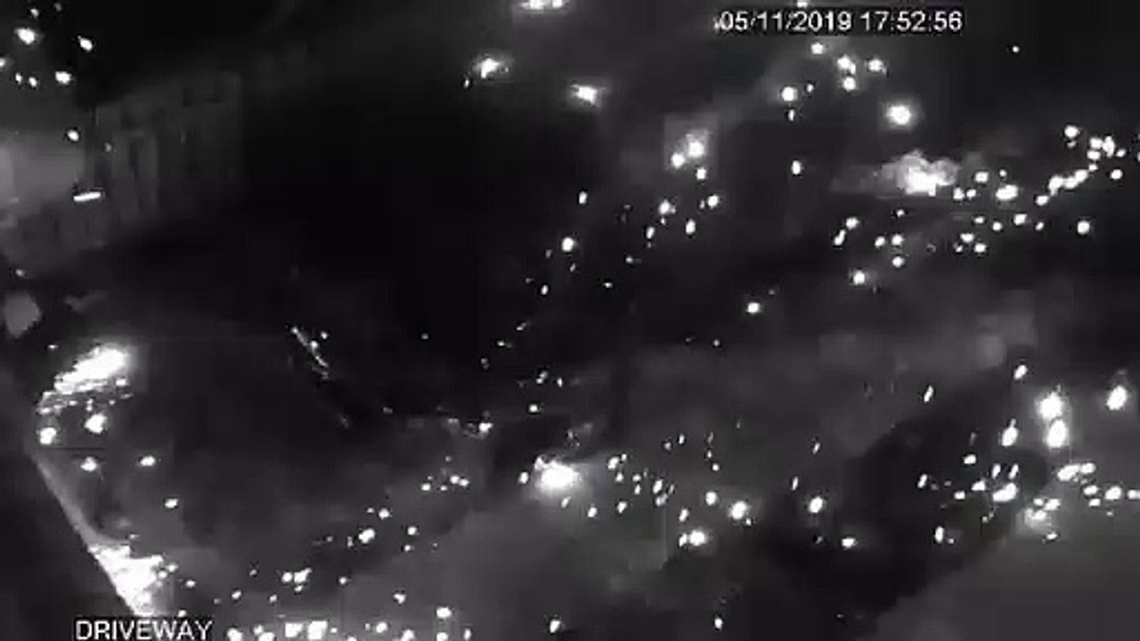 Watch the terrifying moment a firework explodes on an Edinburgh family home on Bonfire Night