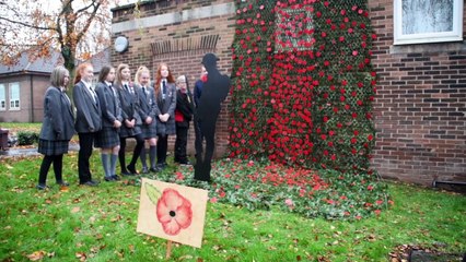 The Westleigh School create giant poppy in remembrance