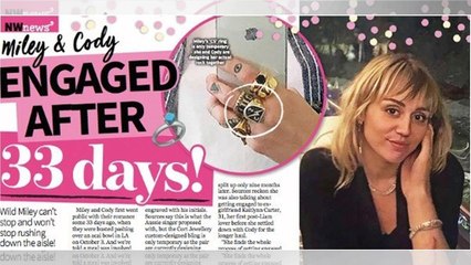 Miley Cyrus, Cody Simpson, fiancés après 33 jours de relation