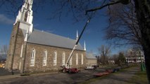 Des travaux temporaires sur le clocher de l'église Saint-Patrice