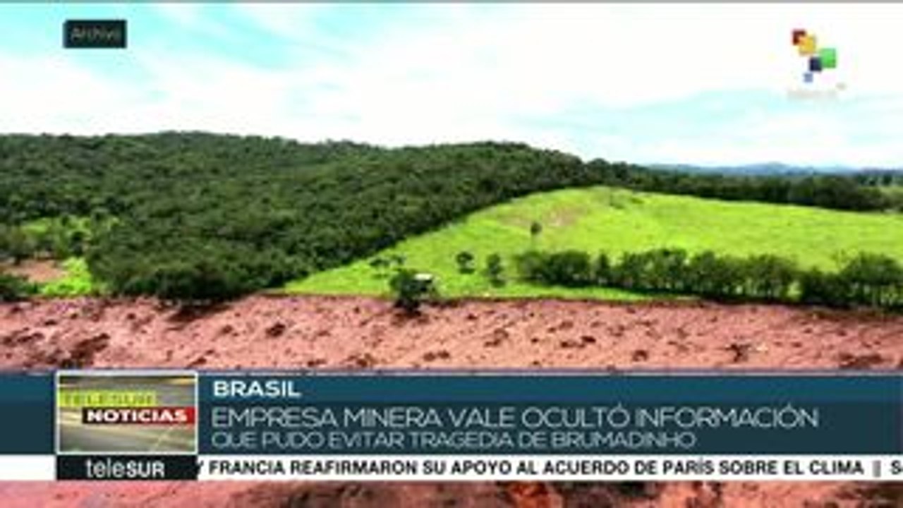 Acusa gobierno brasileño a Vale por colapso en represa en Brumadinho