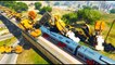 Train Trouble Cartoon with Lightning MCQueen Cars - TRAINS STOP Cartoon - Fun trains stop video