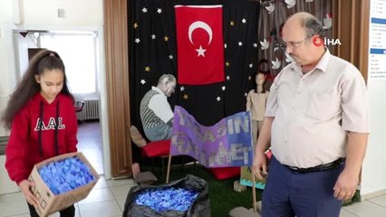 Baba kız topladıkları kapaklarla engellilere umut oldu