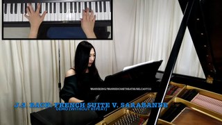 BACH FRENCH SUITE NO.5 SARABANDE demo and tutorial