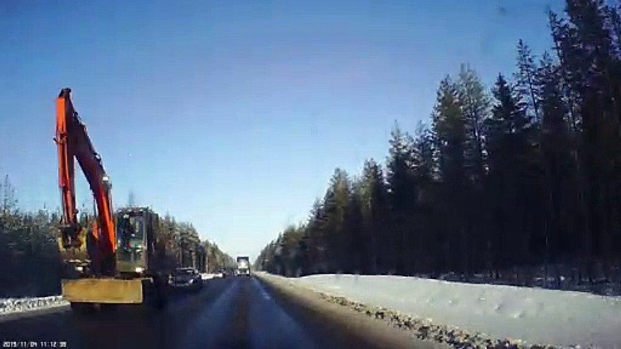 Lucky Driver Dodges Sun Blind Semi