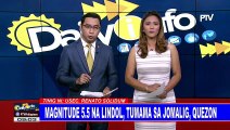 Magnitude 5.5 na lindol, tumama sa Jomalig, Quezon