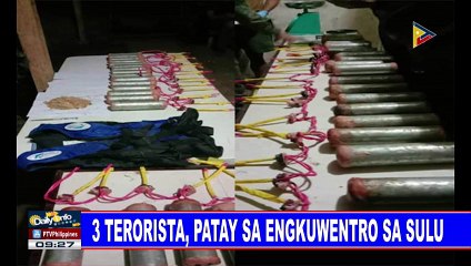 3 terorista, patay sa engkwentro sa Sulu