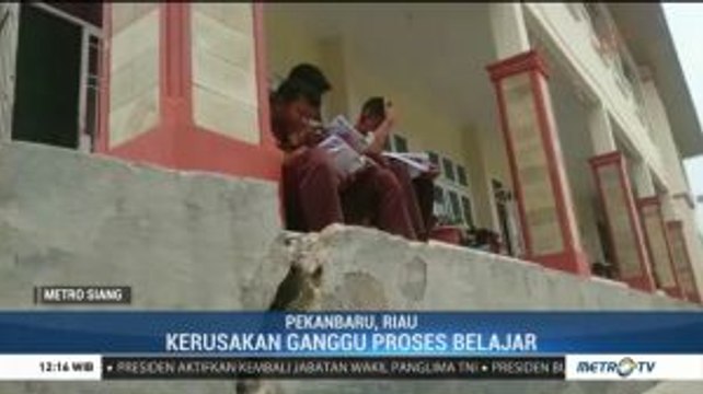 Baru Dua Tahun Dibangun, SMP Negeri 43 Pekanbaru Sudah Rusak