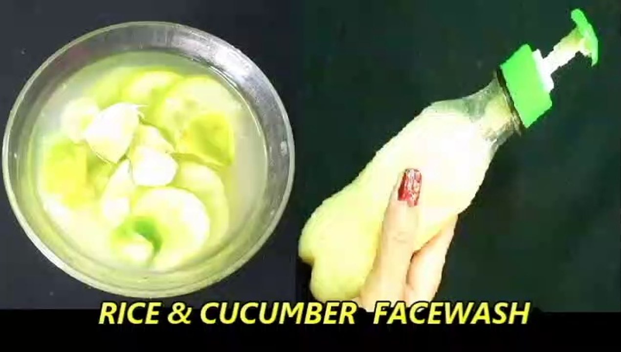 Rice and Cucumber Face Wash for Skin Whitening Anti Aging Get Glowing Clear Fair Spotless Skin