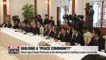 Moon says peace on Korean Peninsula is starting point in achieving peace community