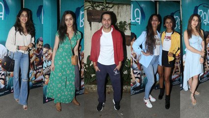 Janhvi kapoor, Sara ali khan, Varun Dhawan, Shraddha kapoor and others at a special screening of Bala