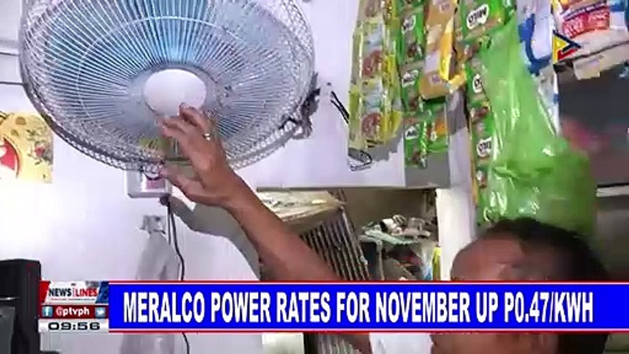 Meralco power rates for November up P0.47/kwh