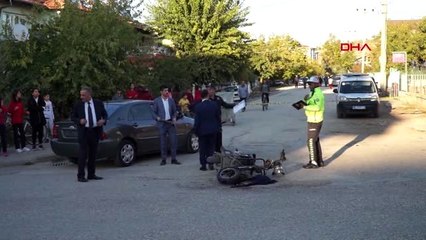 Minibüsle çarpışan elektrikli bisikletin sürücüsü yaralandı