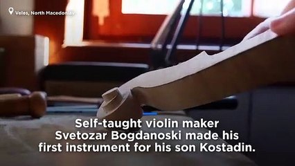 Watch: Award-winning violin maker made his first instrument for his son