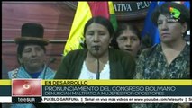 Congreso boliviano denuncia maltrato a mujeres por opositores