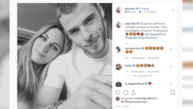 Edurne se pone romántica para felicitar a De Gea