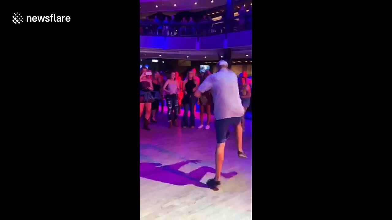 Middle-aged dads get in EPIC dance-off
