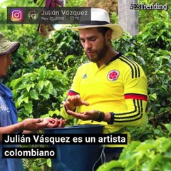 Julián Vázquez, el artista colombiano que pinta con tinta de café y cautivó a Shakira