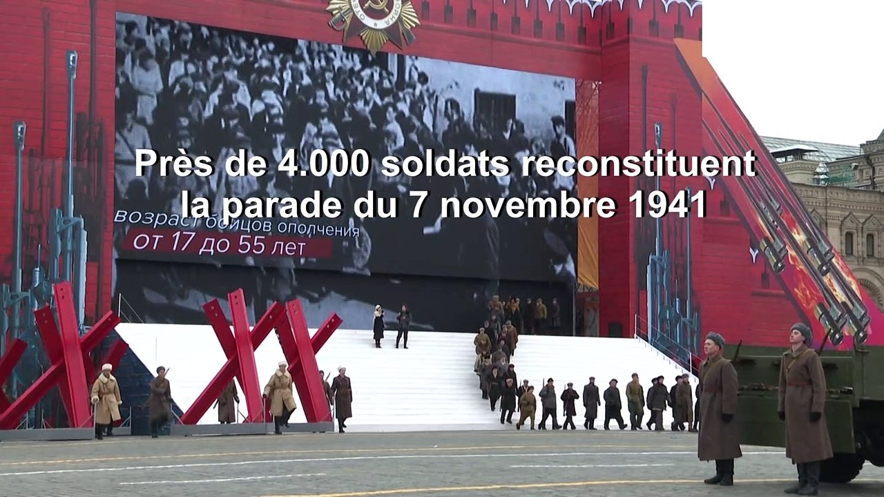 Russie: reconstitution historique d'un défilé militaire de 1941 sur la place Rouge