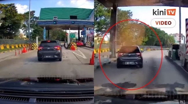 Video Kereta MyVi 'cilok' penghalang, tak bayar tol