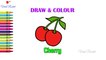 Cherry Drawing for kids | How to Draw a Cherry Fruit easily for children | Art Breeze # 33 | Learn Drawing and Colouring for kids | Viral Rocket