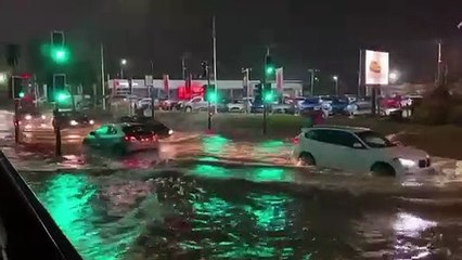 Heavy rainfall floods streets of Rotherham