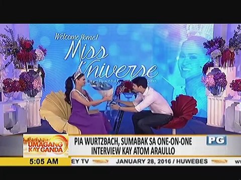 Pia Wurtzbach, sumabak sa one-on-one interview kay Atom Araullo