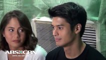 Grace and Christian welcome the press at the You're My Home Set Visit