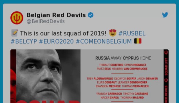 Diables Rouges : Roberto Martinez a annoncé sa dernière sélection dans le cadre des qualifications pour affronter la Russie et Chypre