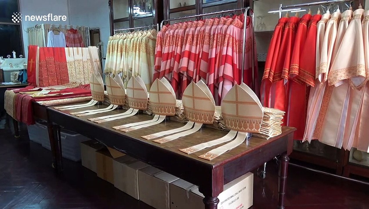 Catholic nuns working non-stop to prepare silk robes for Pope's visit to Thailand