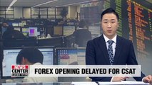 S. Korea's foreign exchange market to open 1 hour later on day of CSAT