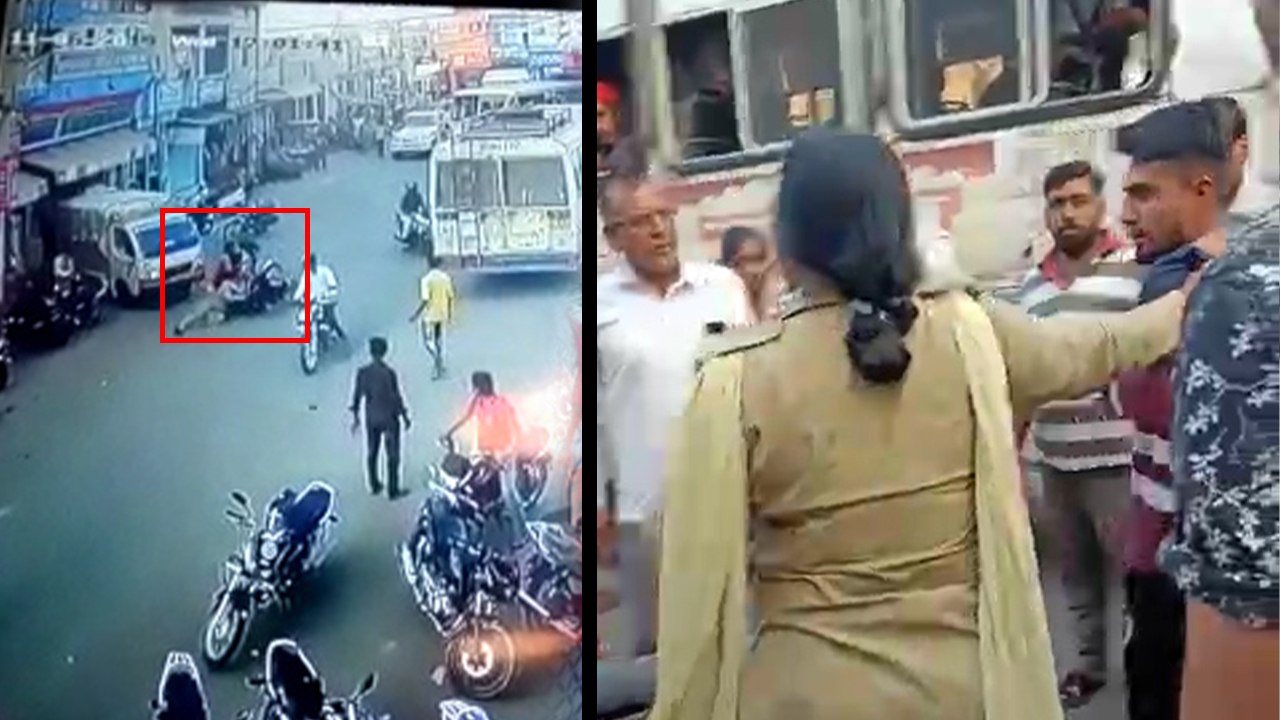 बाइक सवार युवक ने चालान काट रही लेडी कांस्टेबल को सड़क पर घसीटा, देखें वायरल वीडियो