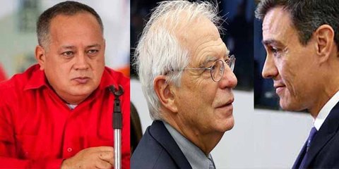 Diosdado Cabello arremete contra "la falta de dignidad" de Pedro Sánchez y Josep Borrell