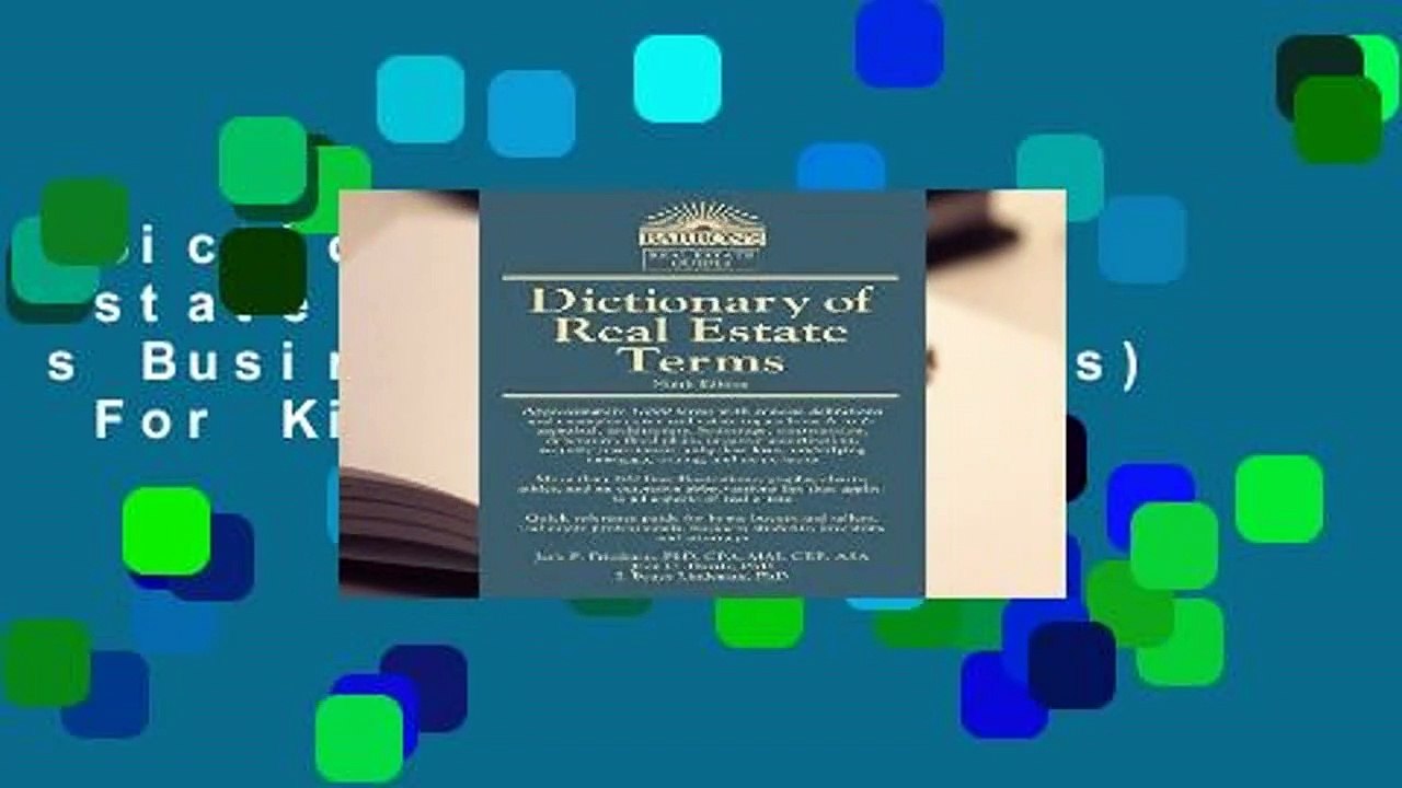 Dictionary of Real Estate Terms (Barron s Business Dictionaries) For