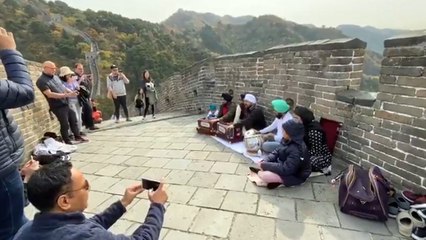 Watch: Shabad Kirtan on the Great Wall of China goes viral