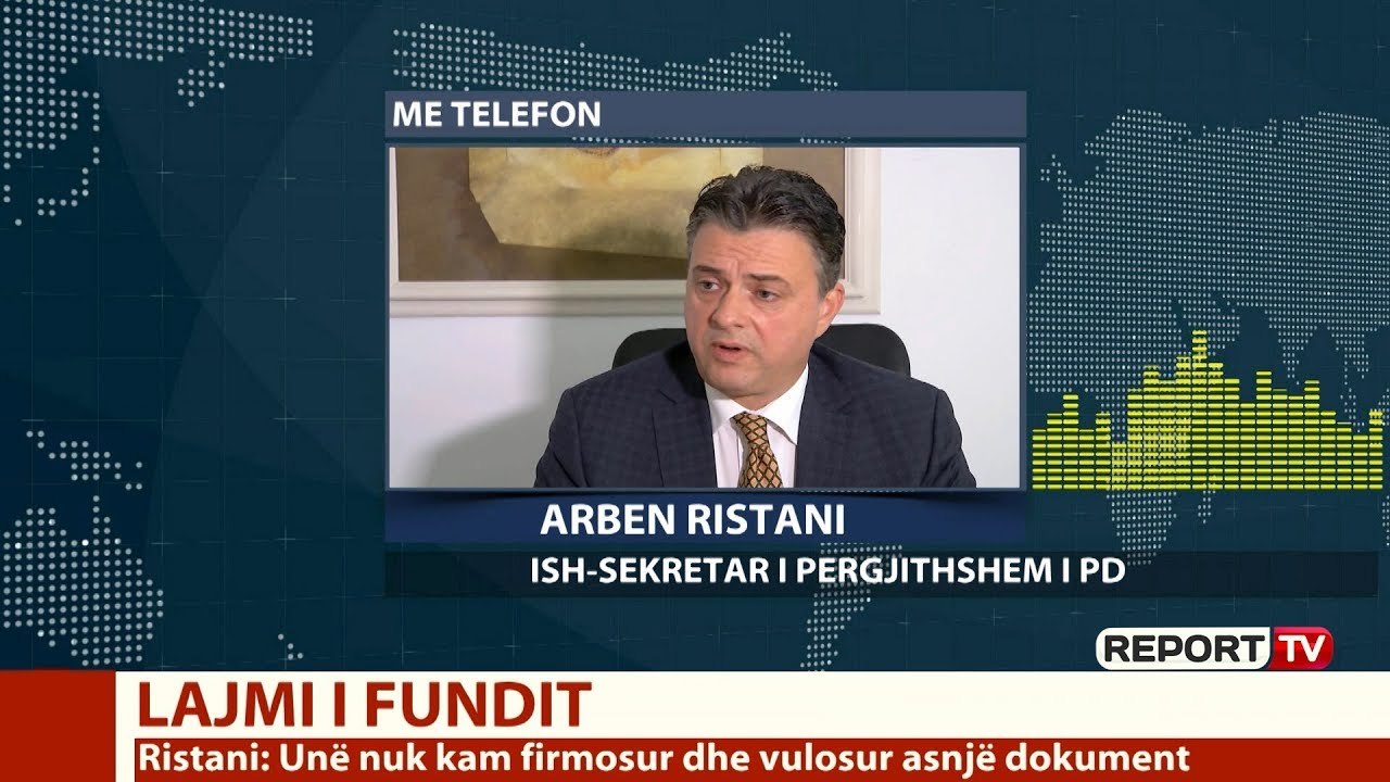 Report TV - 675 mijë $ për lobim në SHBA, Ristani 'lan' duart: Nuk kam firmosur asnjë dokument