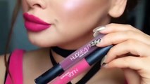 Huda beauty liquid lipstick swatches tutorial 2019