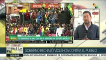 Bolivia: gobierno rechaza actos de violencia opositora