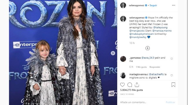 Selena Gomez acude a la premiere de Frozen 2 con su hermana