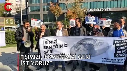 Üsküdar işçilerinden belediye önünde ‘ekmek’li eylem:  Topluca intihar mı edelim?
